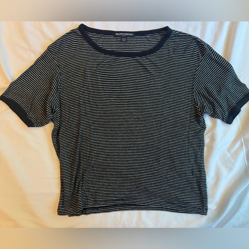 Women's Striped Black Top
